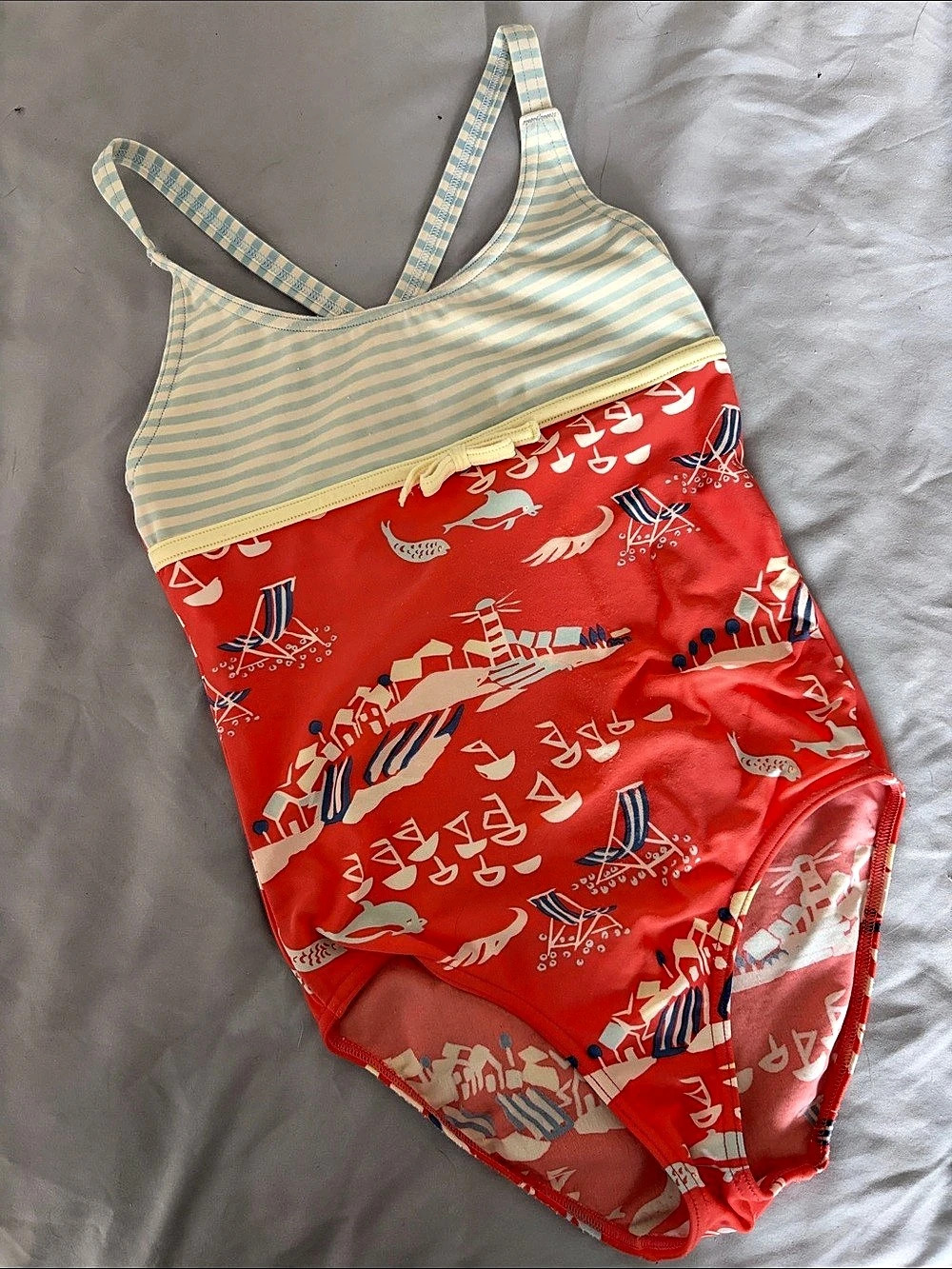 Mini Boden Cross-Back Swimsuit